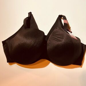 Cacique Full Coverage Balconette Bra 44 DD Black Back Smoother Wired NEW